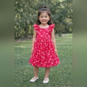 Isaac Mizrahi Golden Heart Patterned Tulle Dress